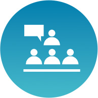 guest speaker in lab icon