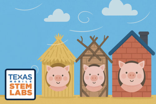 piggies in their three huts